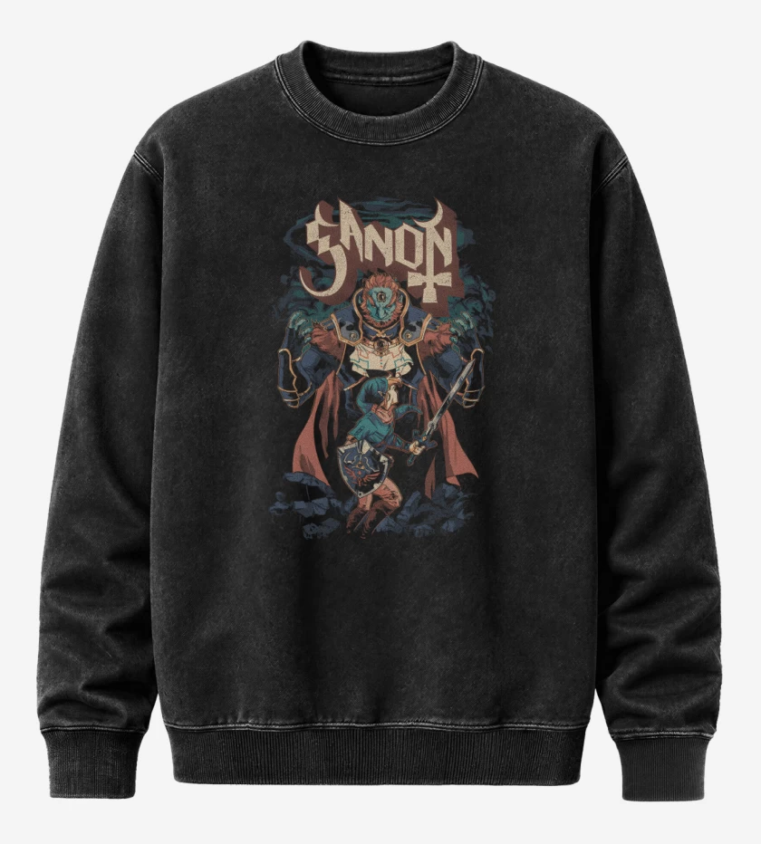 Poleron Polo Acid Wash Negro de Señor de la Oscuridad