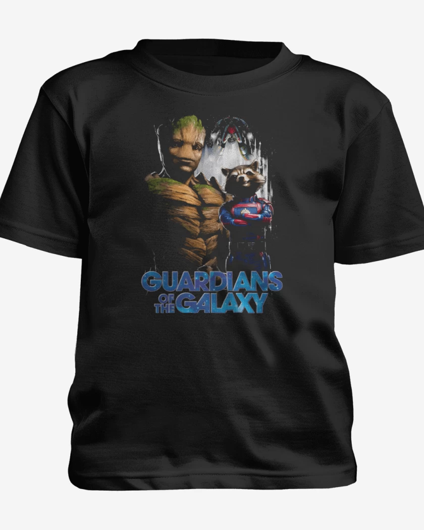 Polera de niño Negro de Groot x Rocket