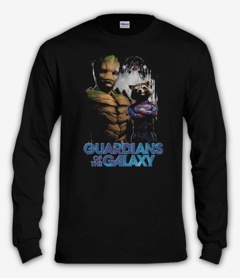 Polera manga larga Groot x Rocket