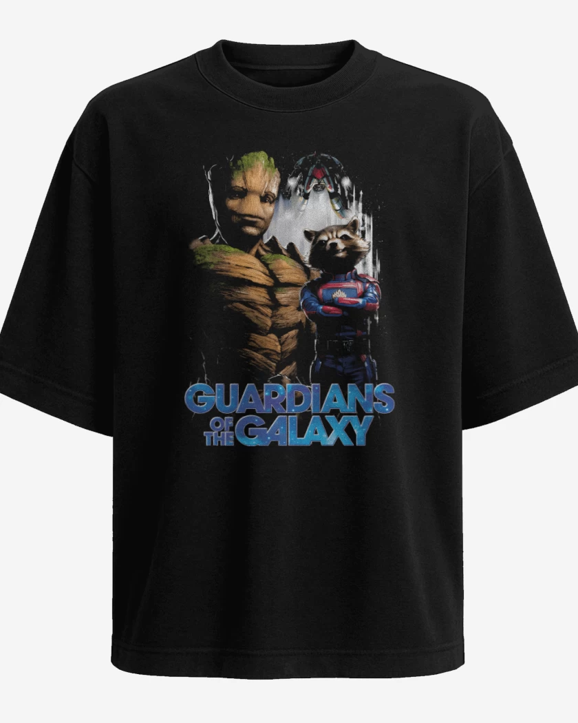 Polera Oversize Negro de Groot x Rocket