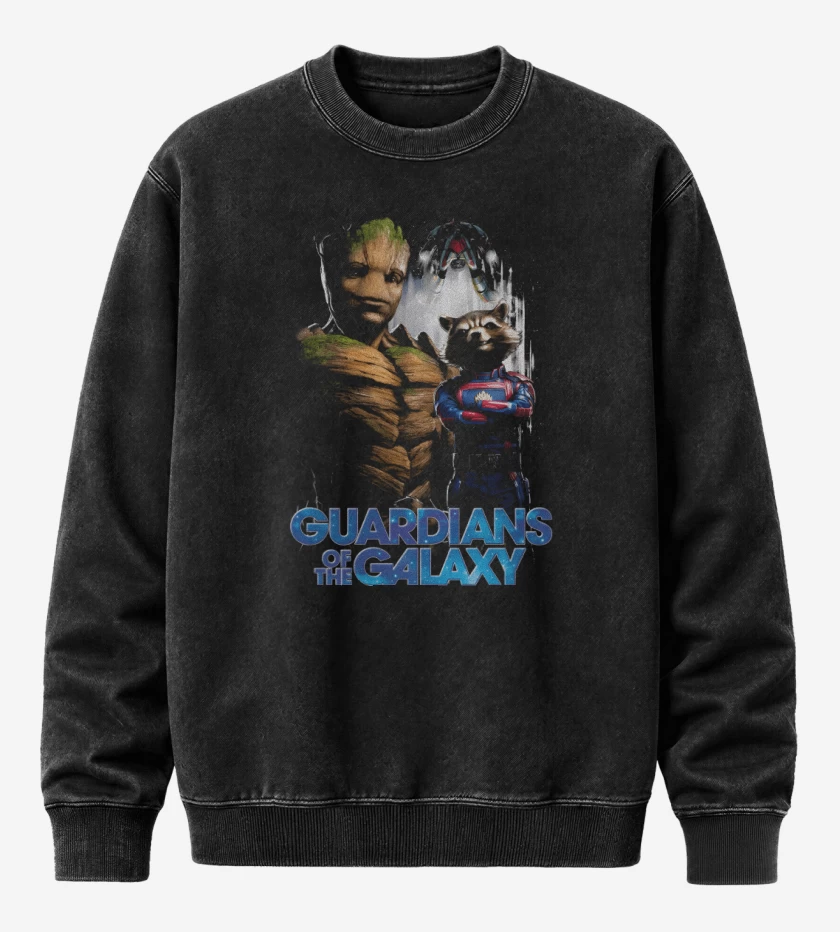 Poleron Polo Acid Wash Negro de Groot x Rocket