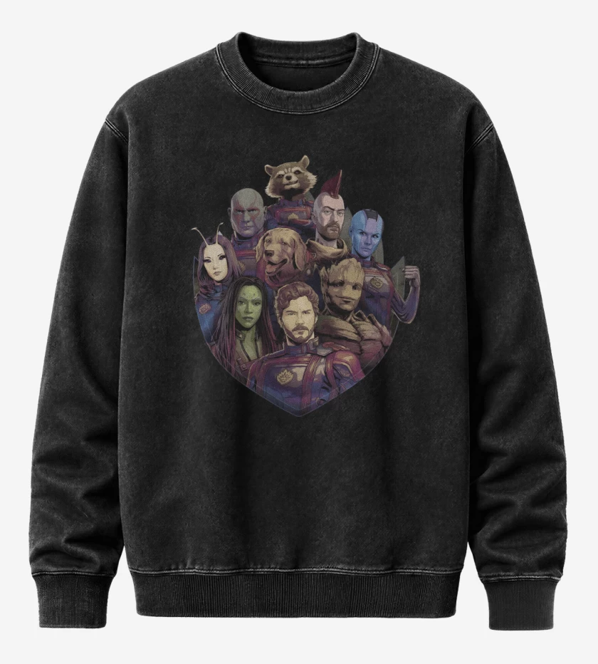 Poleron Polo Acid Wash Negro de Los Guardianes