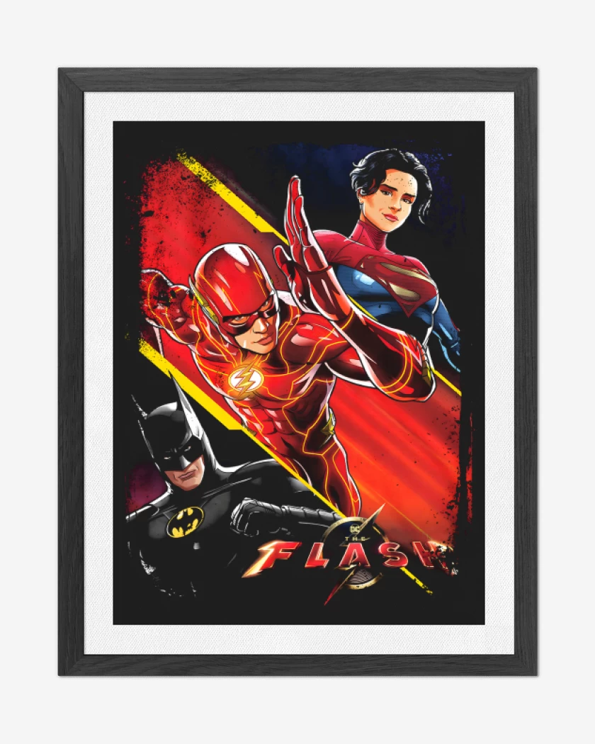 Cuadro decorativo Flash Batman Supergirl