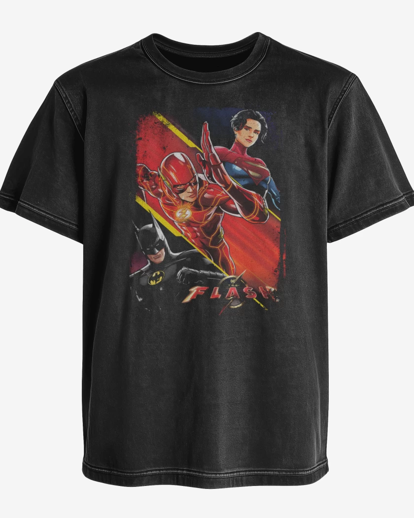 Polera desgastada Flash Batman Supergirl