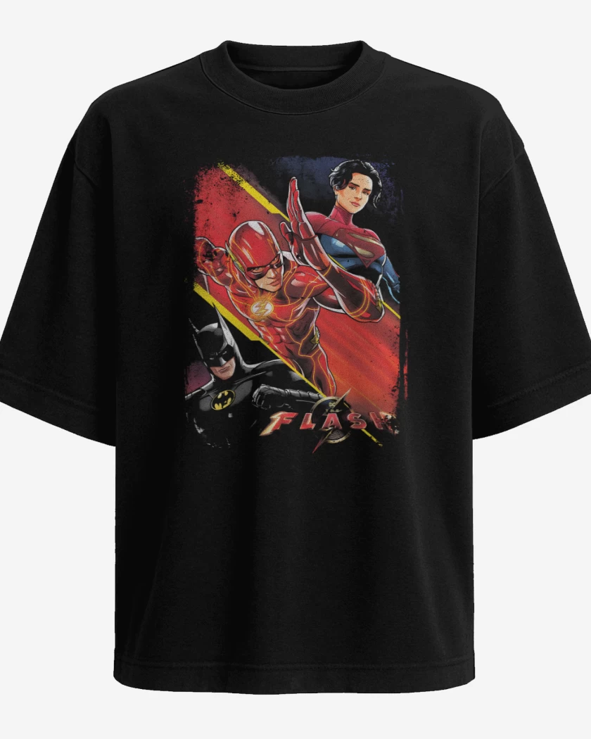 Polera Oversize Flash Batman Supergirl