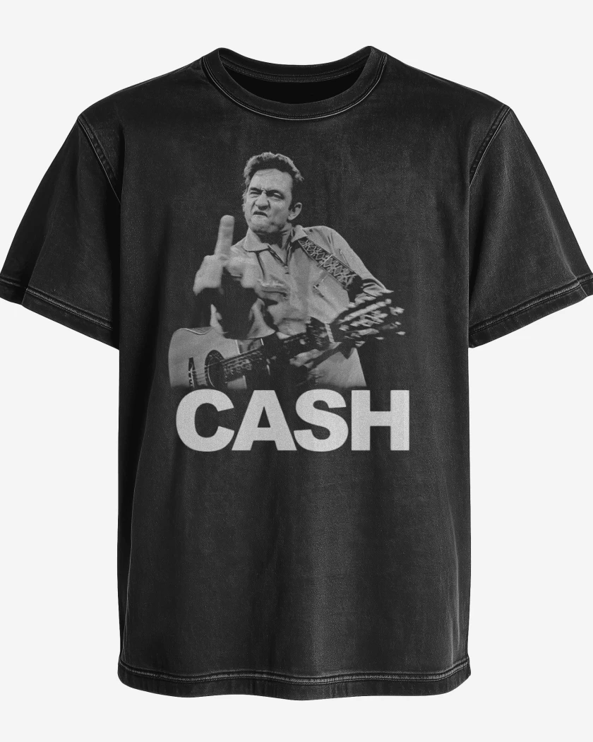 Polera desgastada Negro de Cash 