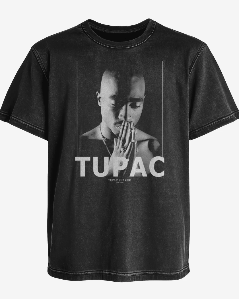 Polera desgastada Negro de TUPAC SHAKUR