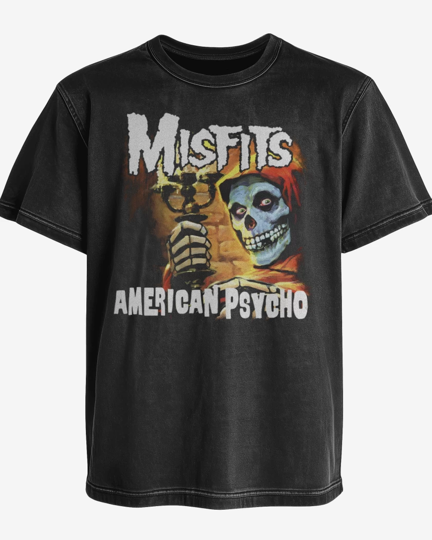 Polera desgastada Misfits American Psycho