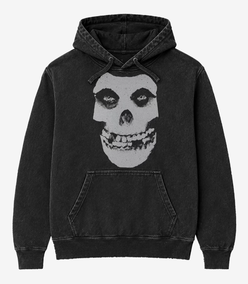Poleron Canguro Acid Wash Negro de La Máscara del Terror