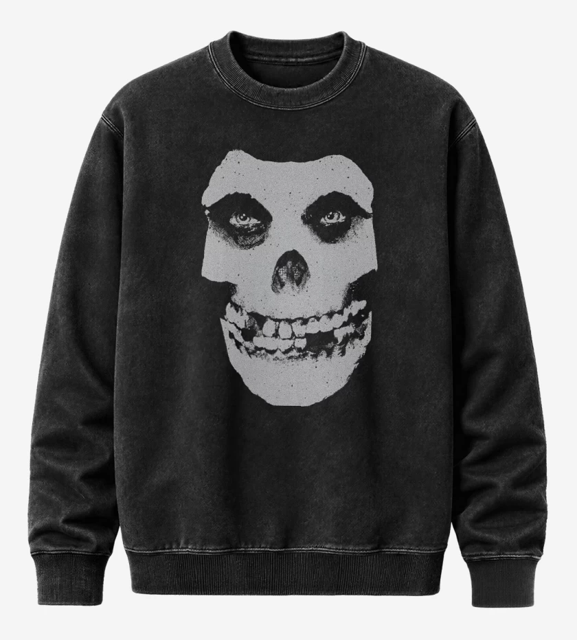 Poleron Polo Acid Wash Negro de La Máscara del Terror