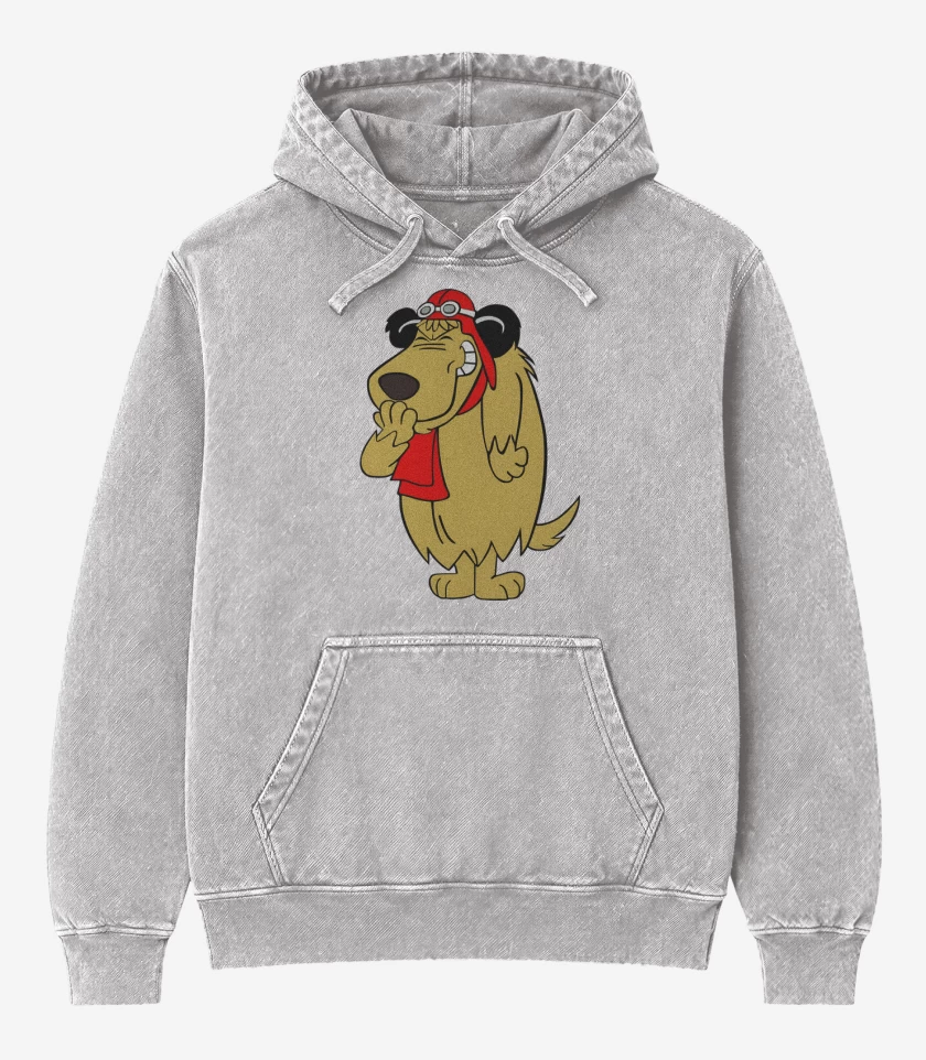 Poleron Canguro Acid Wash Gris Melange de Patan Clásico