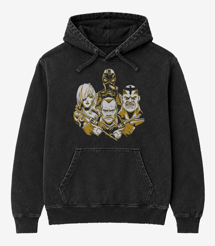 Poleron Canguro Acid Wash Negro de FoxHound Rhaposody
