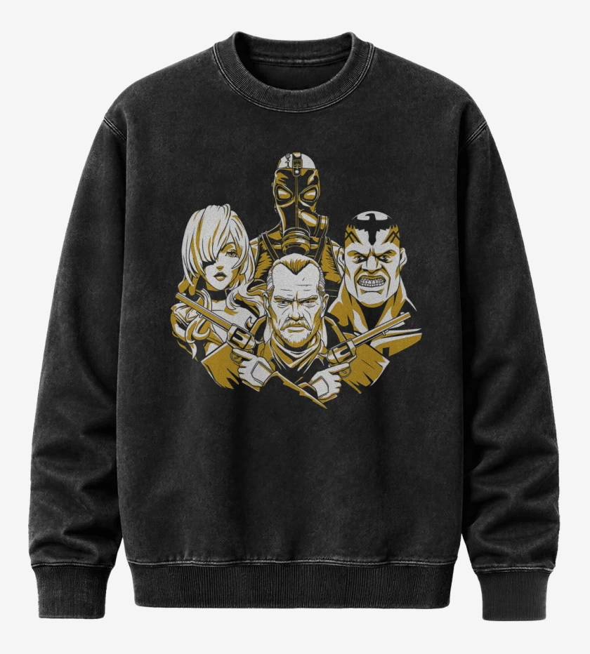 Poleron Polo Acid Wash Negro de FoxHound Rhaposody