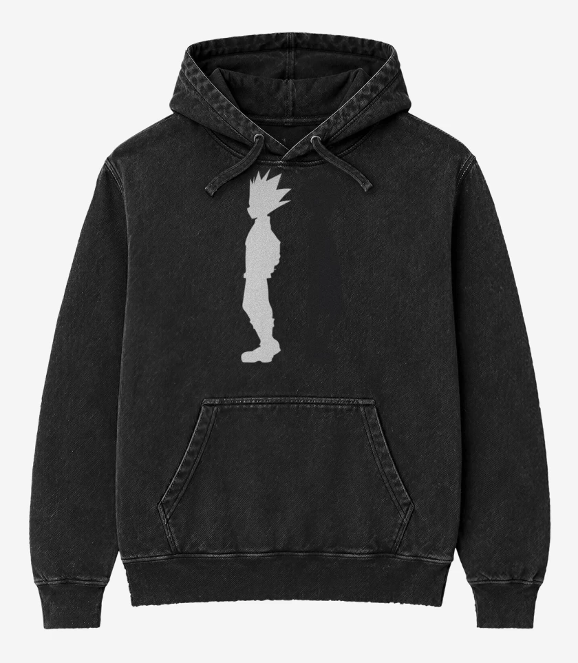 Poleron Canguro Acid Wash Negro de Gon and kilua