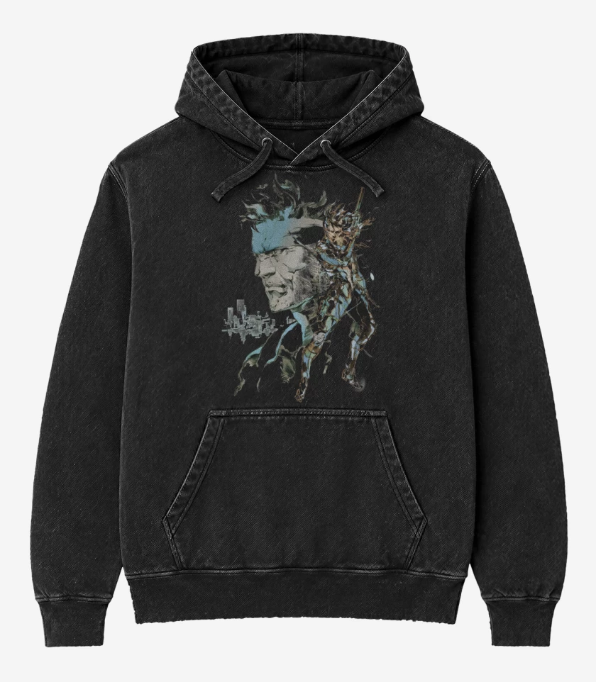 Poleron Canguro Acid Wash Negro de Sons of Liberty 