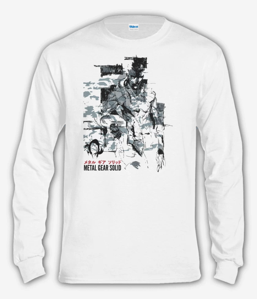 Polera manga larga Blanco de Solid Snake