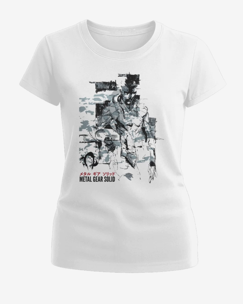 Polera de Mujer Blanco de Solid Snake