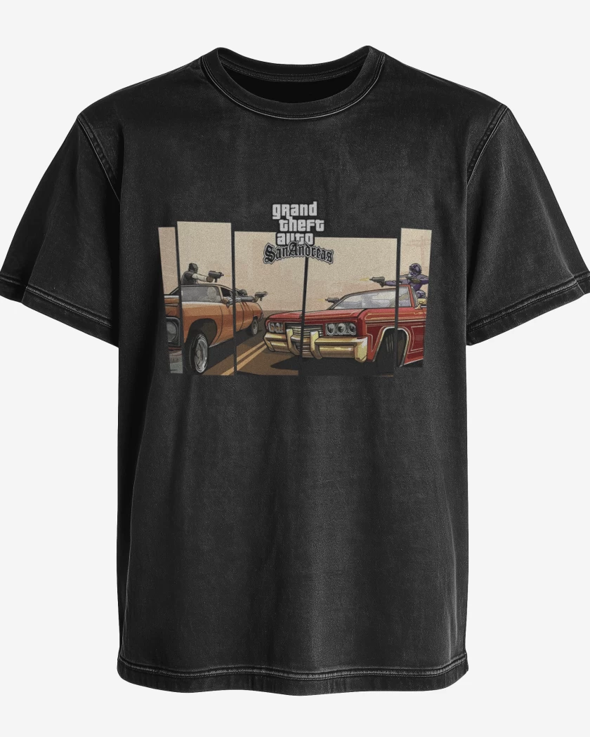 Polera desgastada Groove street vs Ballas
