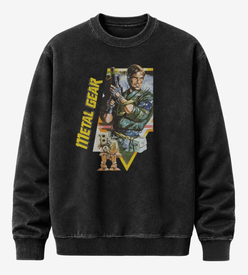 Poleron Polo Acid Wash Negro de Metal Gear 87