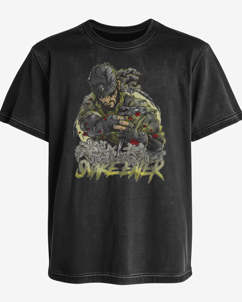 Polera desgastada Negro de El Come Serpientes
