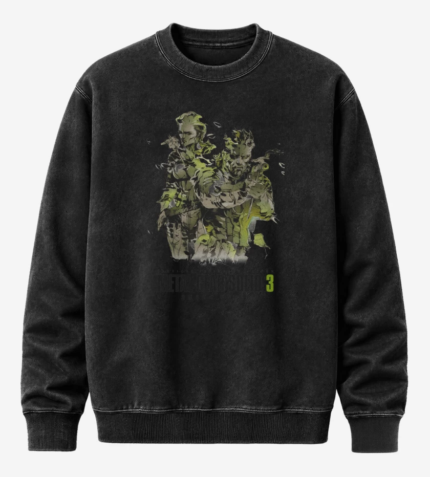 Poleron Polo Acid Wash Negro de Metal Gear Solid 3 Snake Eater