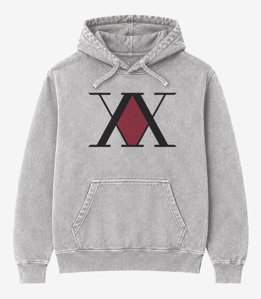 Poleron Canguro Acid Wash Gris Melange de Hunter x Hunter 2