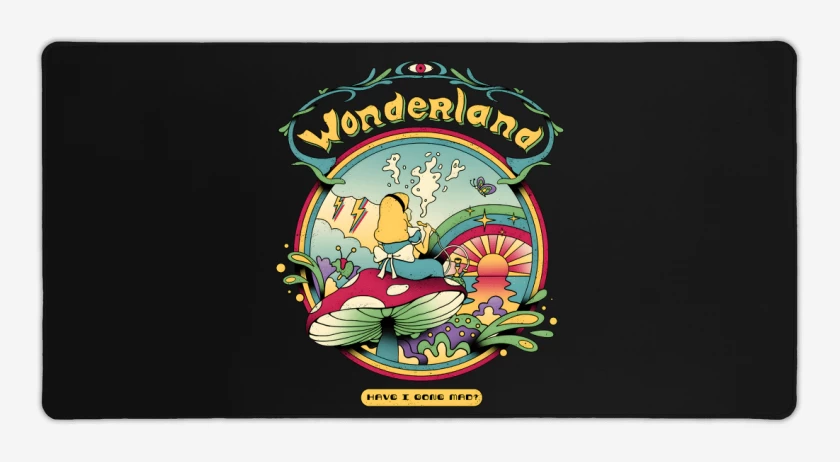 Mouse pad Gamer Negro de Wonderland