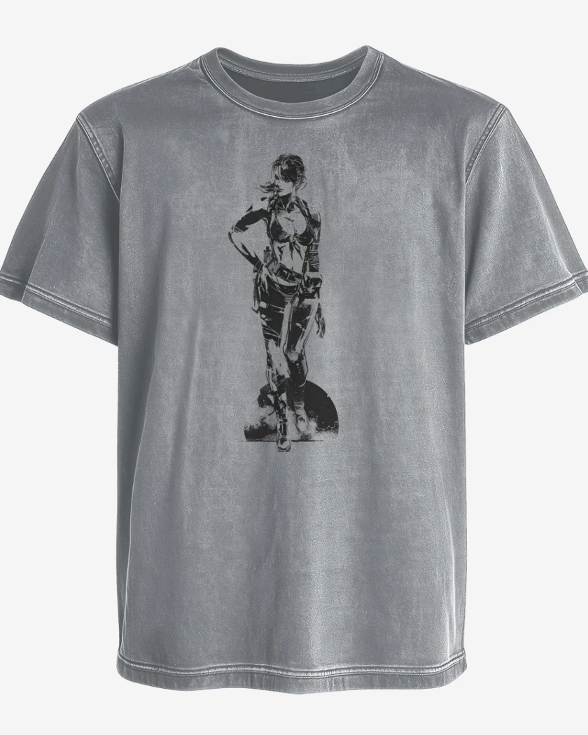 Polera desgastada Gris Melange de Quiet 