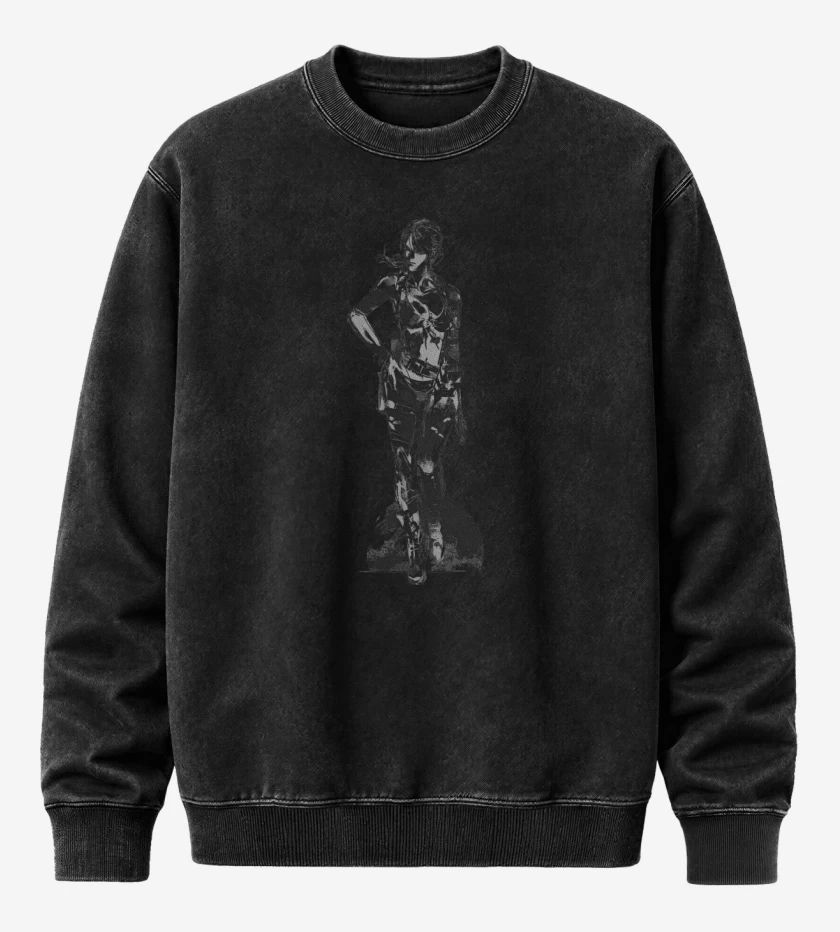 Poleron Polo Acid Wash Negro de Quiet 