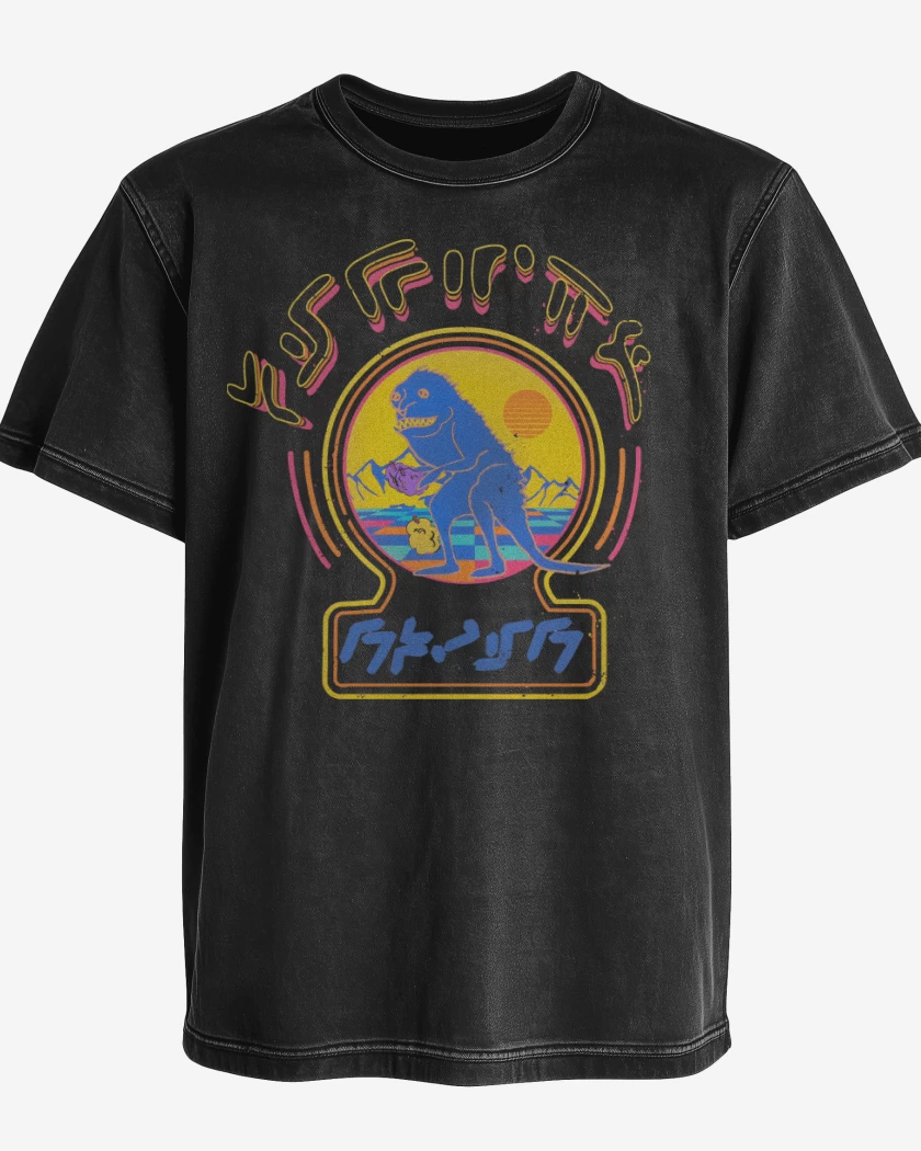 Polera desgastada Negro de Rata Espacial