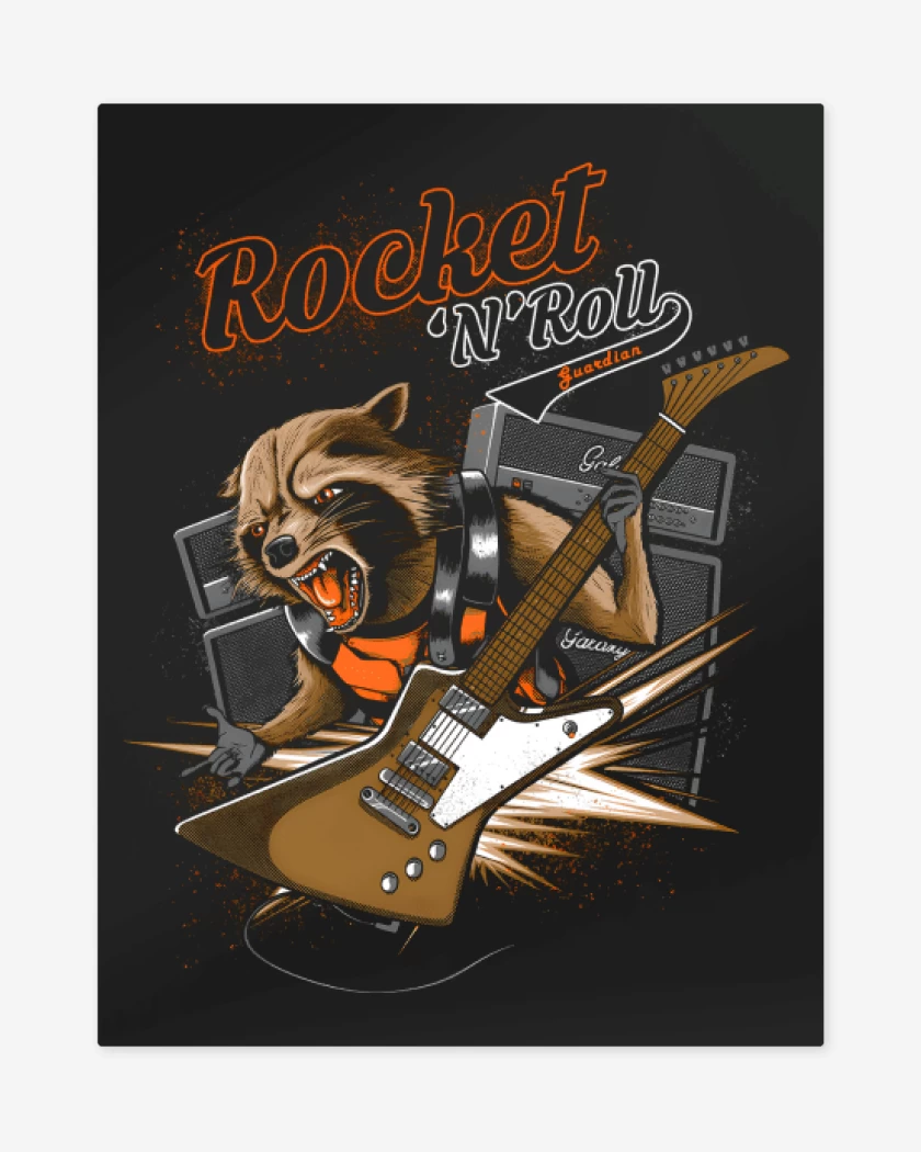Print metalico Negro de Rocket n Roll
