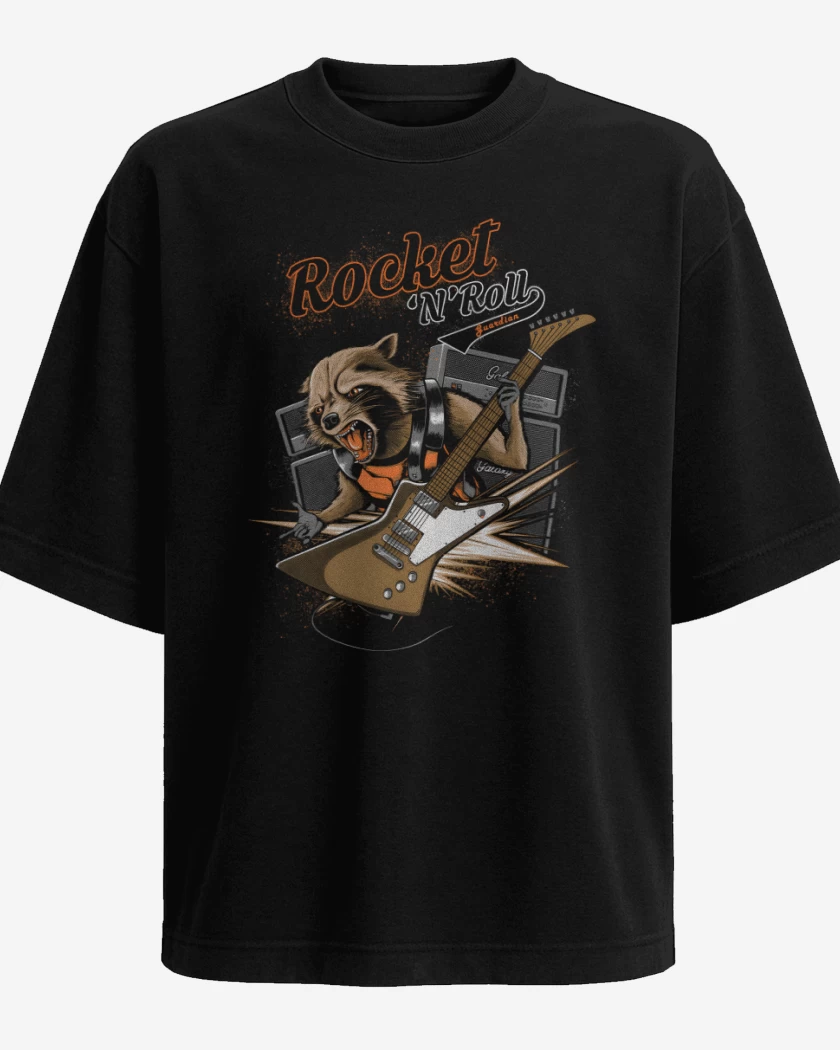 Polera Oversize Negro de Rocket n Roll