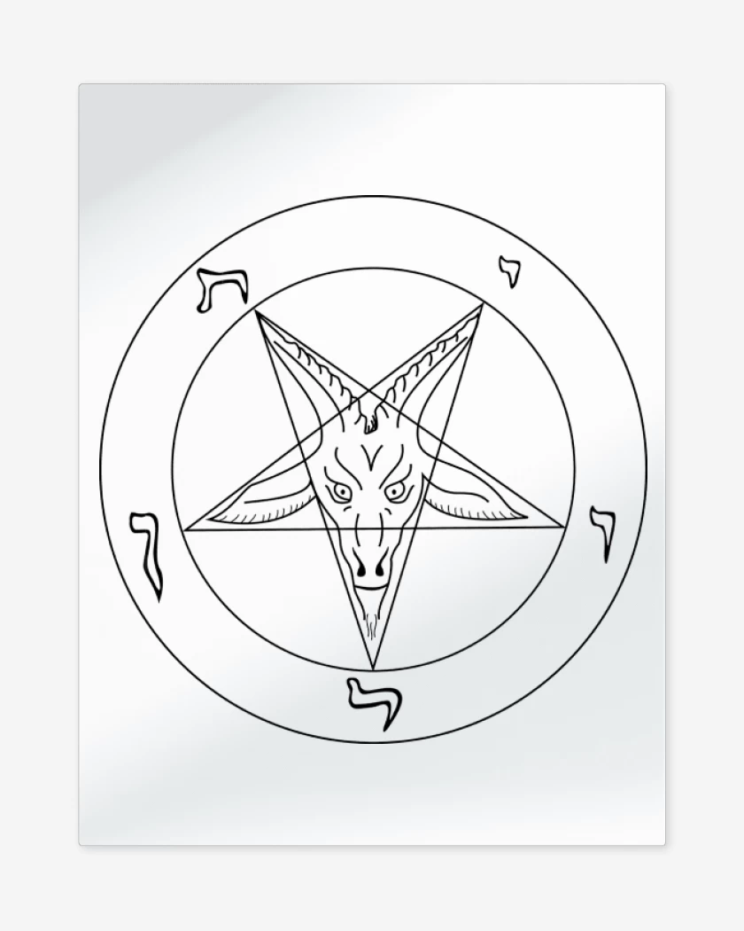 Print metalico Blanco de Pentagrama N