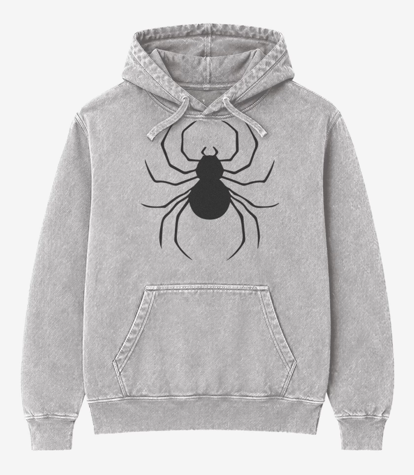 Poleron Canguro Acid Wash Gris Melange de Ryodan