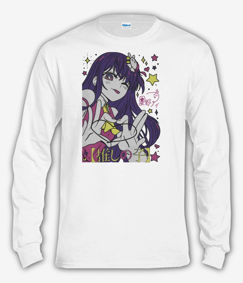 Polera manga larga Blanco de Ai Hoshino 