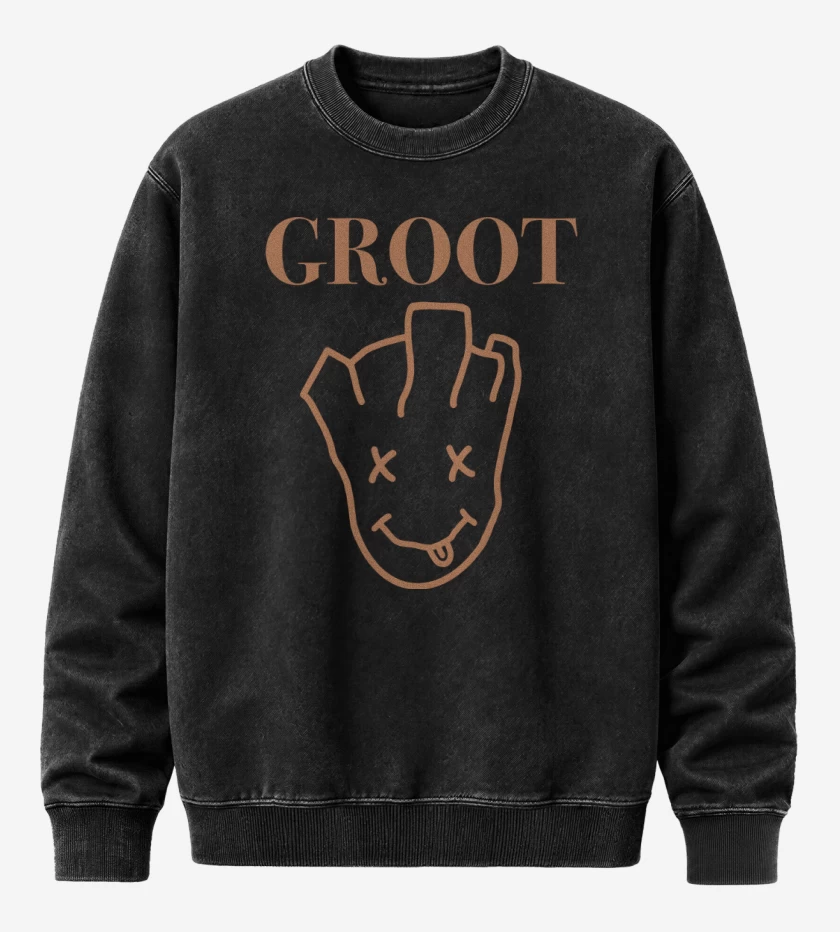 Poleron Polo Acid Wash Negro de Grootvana
