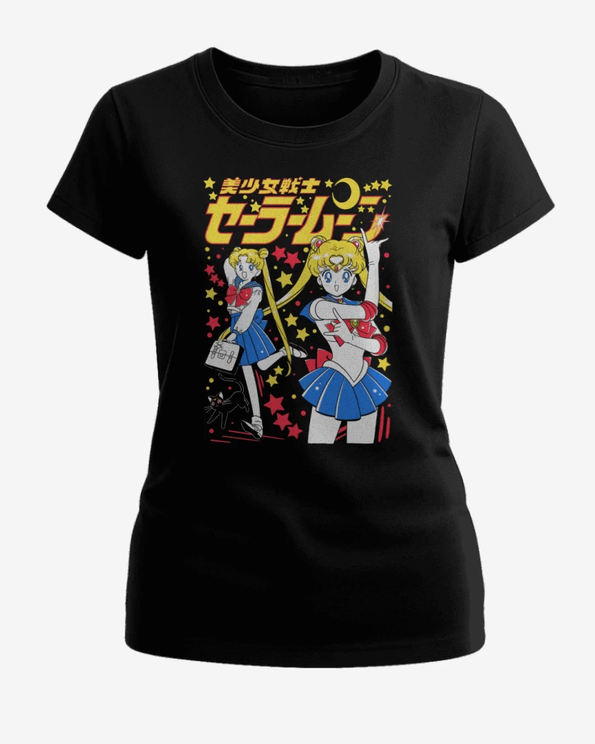 Polera de Mujer Negro de Sailor Serena N