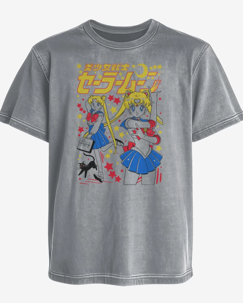 Polera desgastada Gris Melange de Sailor Serena B