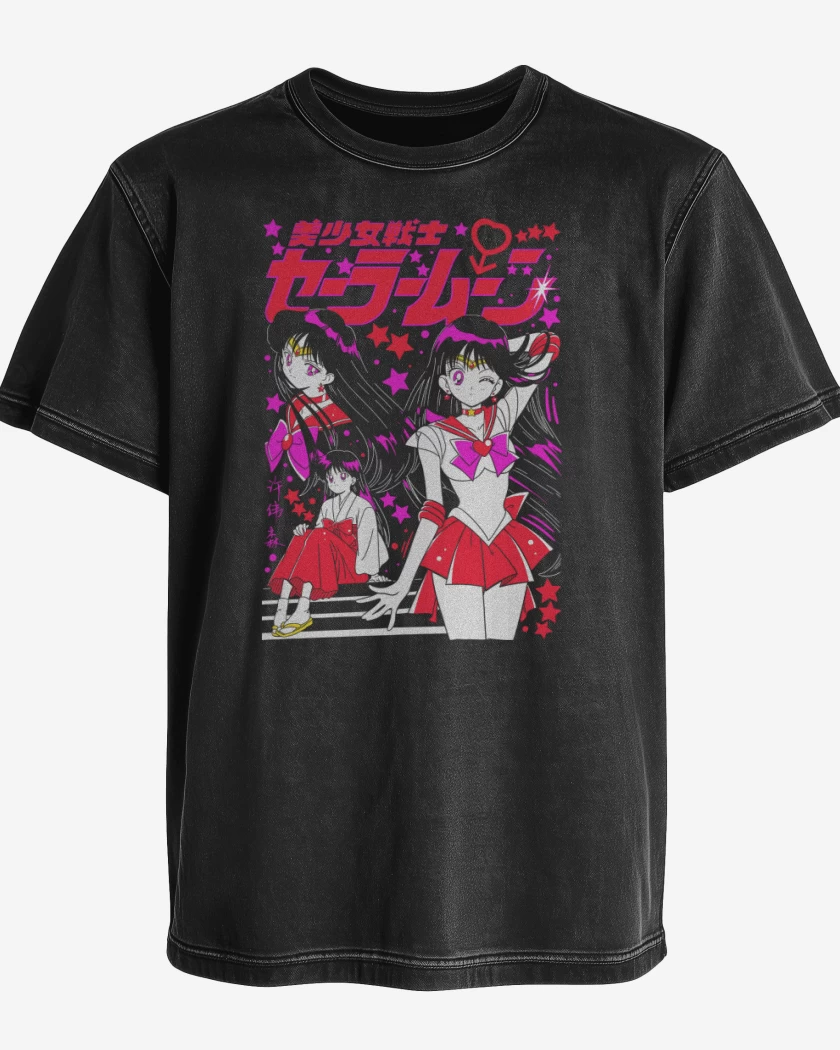 Polera desgastada Negro de Princesa Marte N