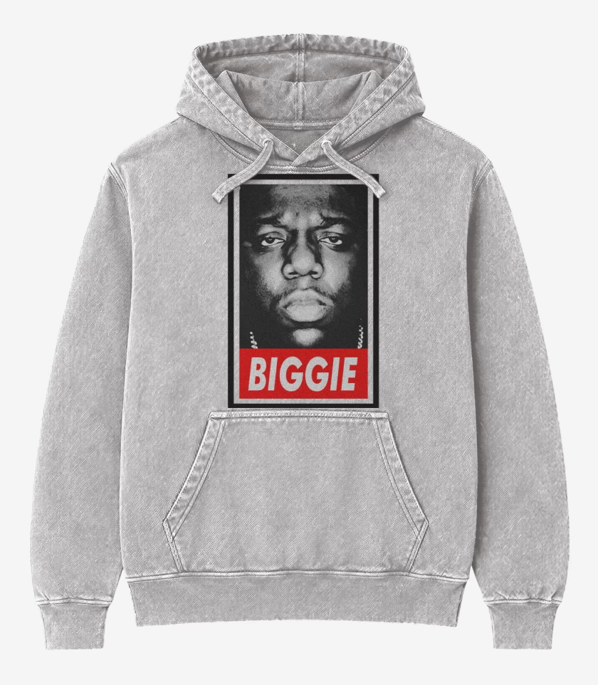 Poleron Canguro Acid Wash Gris Melange de Biggie