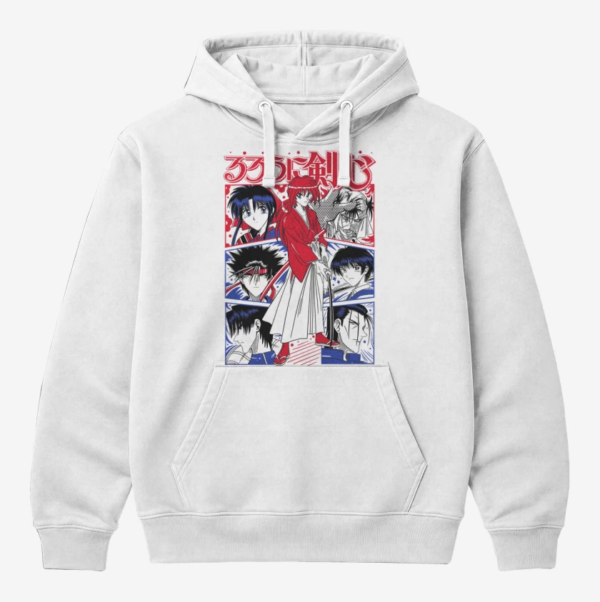 Polerón Canguro Blanco de Kenshin X B