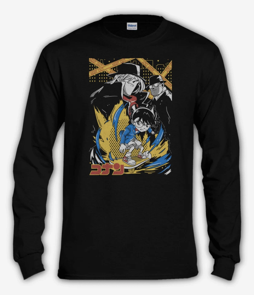 Polera manga larga Negro de Conan el Detective N