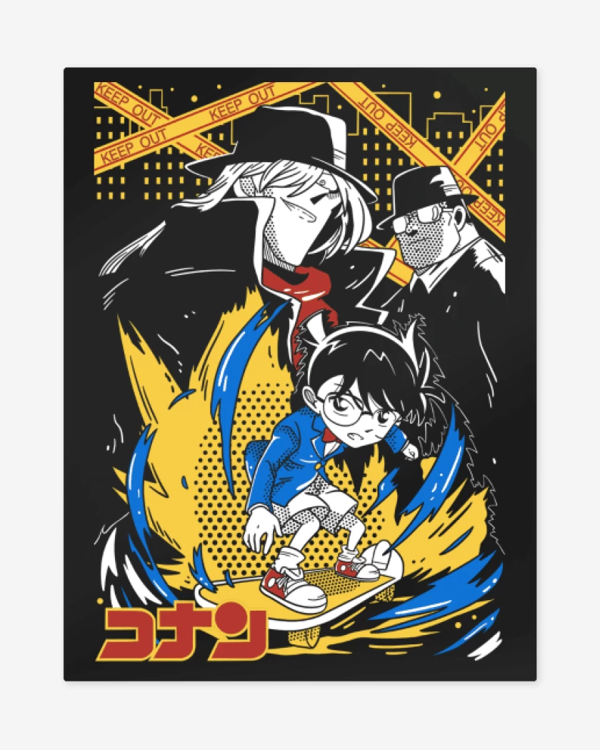 Print metalico Negro de Conan el Detective N