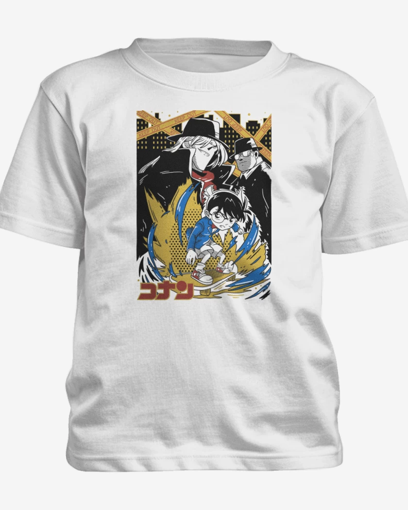 Polera de niño Blanco de Conan el Detective B