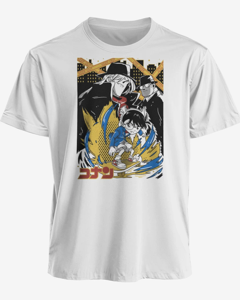 Polera premium Blanco de Conan el Detective B