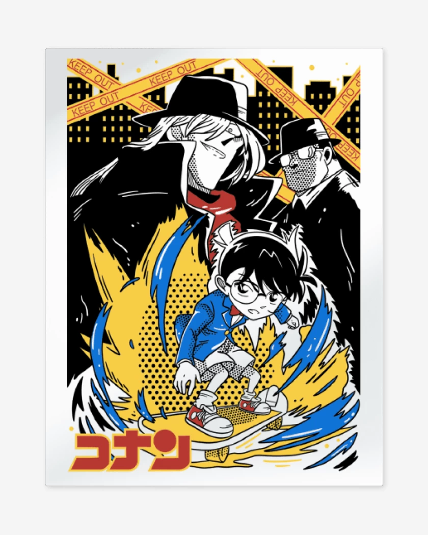 Print metalico Blanco de Conan el Detective B