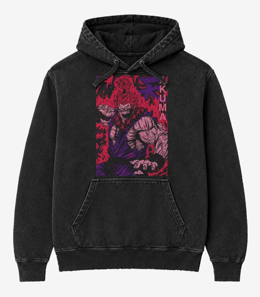 Poleron Canguro Acid Wash Akuma Gouki B