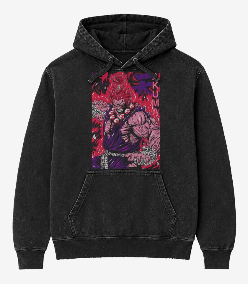 Poleron Canguro Acid Wash Akuma Gouki N