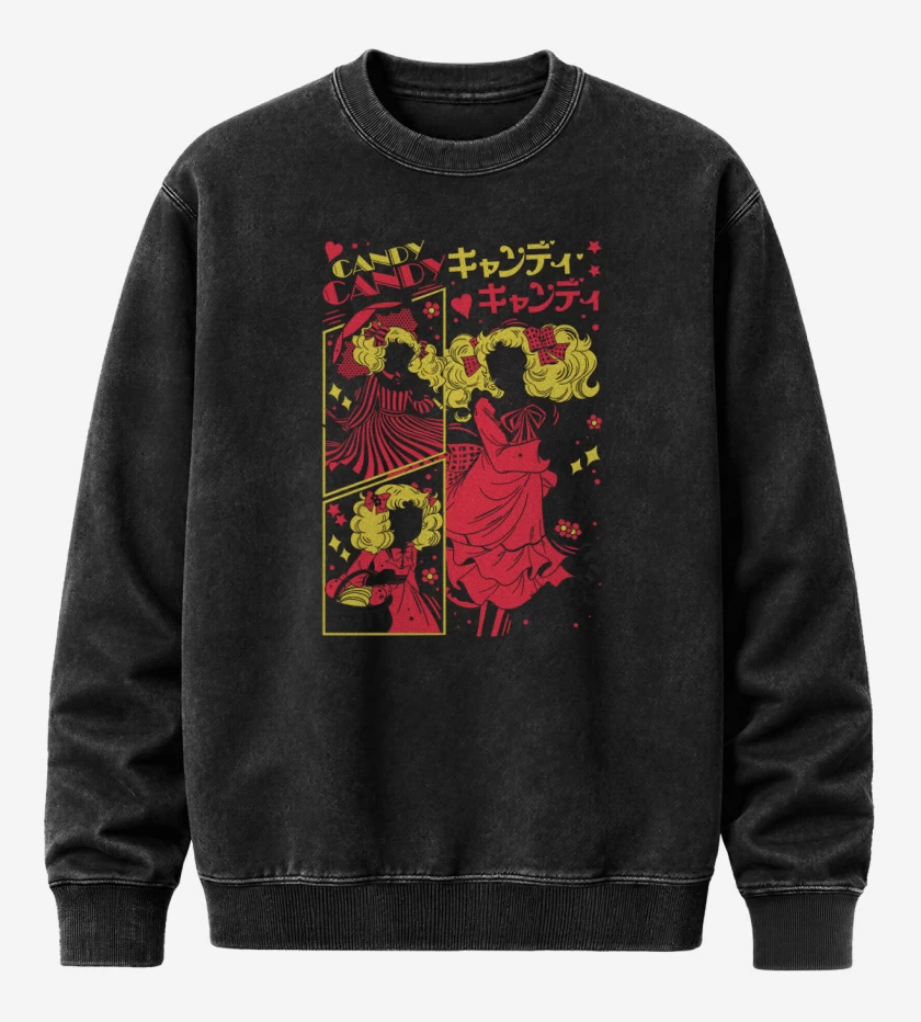 Poleron Polo Acid Wash Negro de Candy Candy B