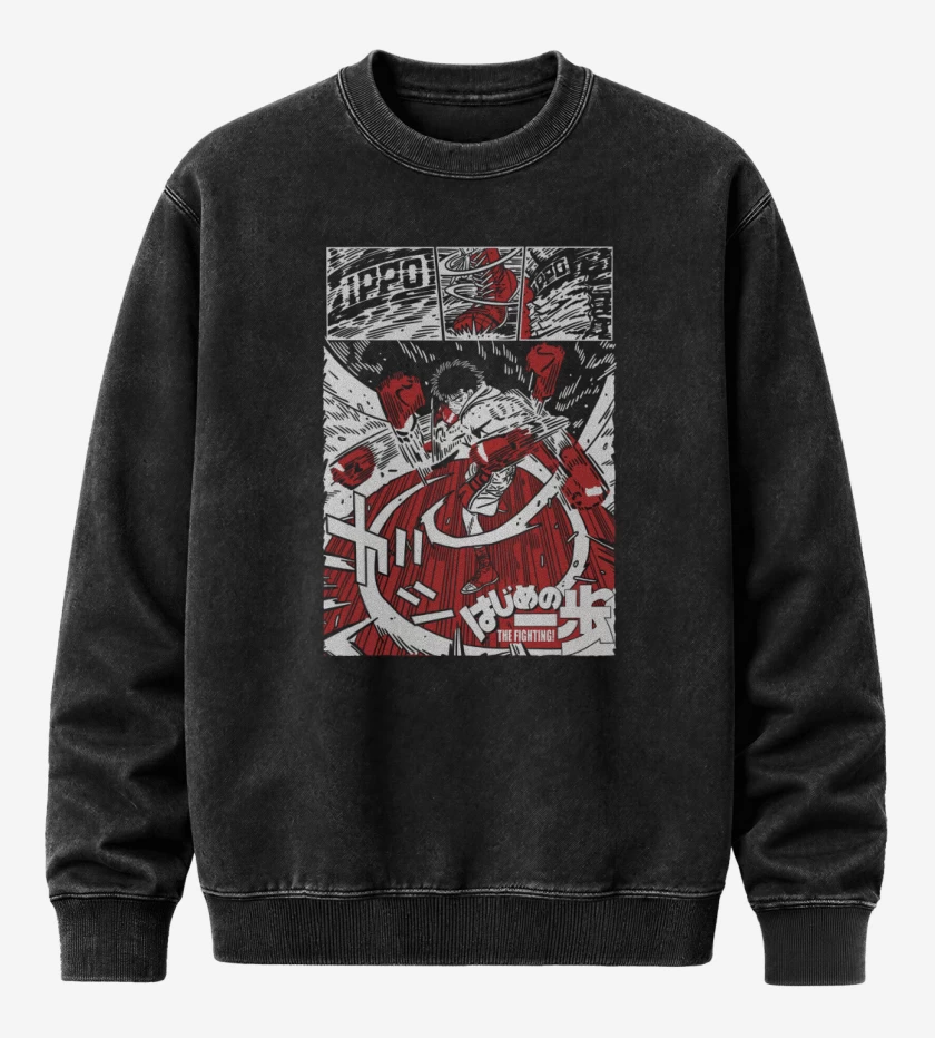 Poleron Polo Acid Wash Negro de Ippo Makunouchi N